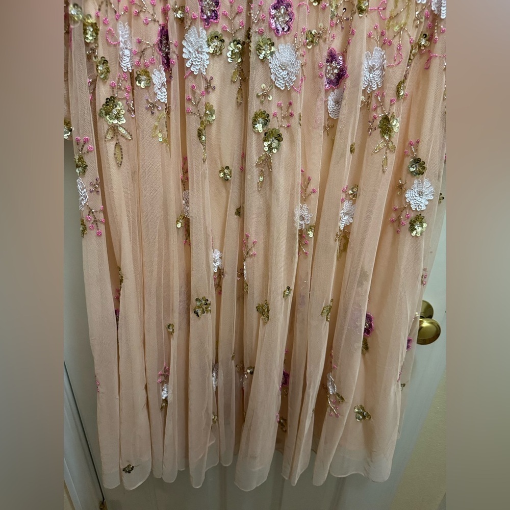 NWT - Mac Duggal - Pink Floral Sequin Dress - Size 14 - Picture 10 of 10